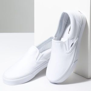 White slip on vans